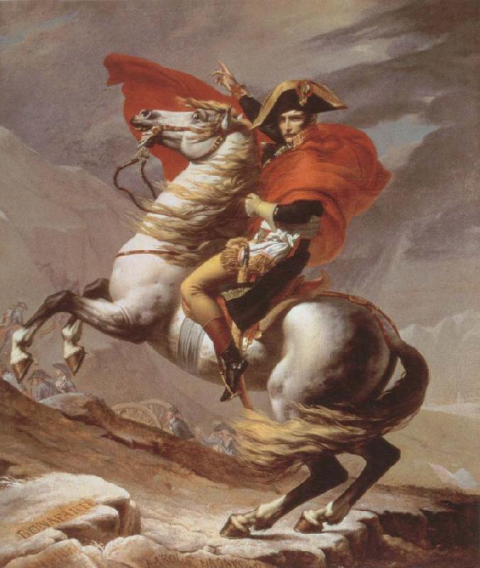Jacques-Louis  David napoleon crossing the alps Spain oil painting art
